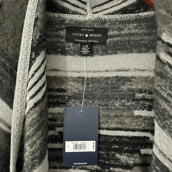 Lucky Brand Aztec drape open cardigan - Picture 2 of 4